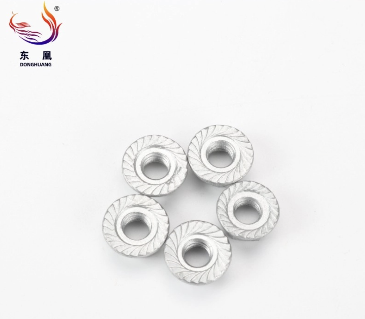 Dacromet Serrated Low-Profile Hex Flange Nuts