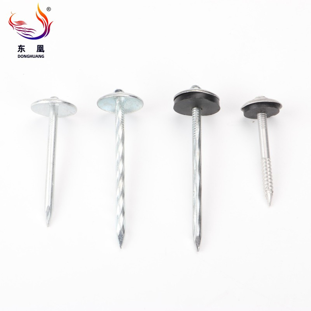 High Quanlity Umbrella Roofing Nail with Robber and Metal Whasher Twisted Roofing Nail