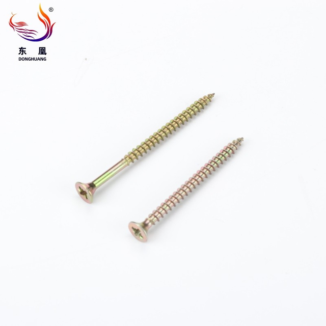 Pozi Drive Flat Countersunk Head Yellow Zinc Chipboard Screws For Wood