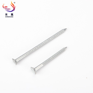 Galvanized Flat Head Annular Ring Shank Diamond Point Clout Common Nail
