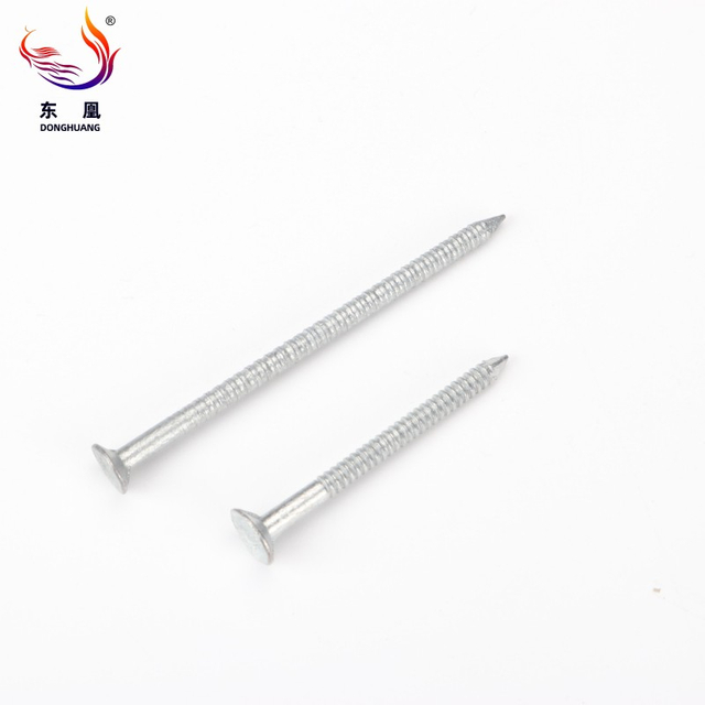 Galvanized Flat Head Annular Ring Shank Diamond Point Clout Common Nail