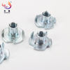 4 PRONGED Four Claws Furniture T-Nut Wood Zinc Plated Tee Nut