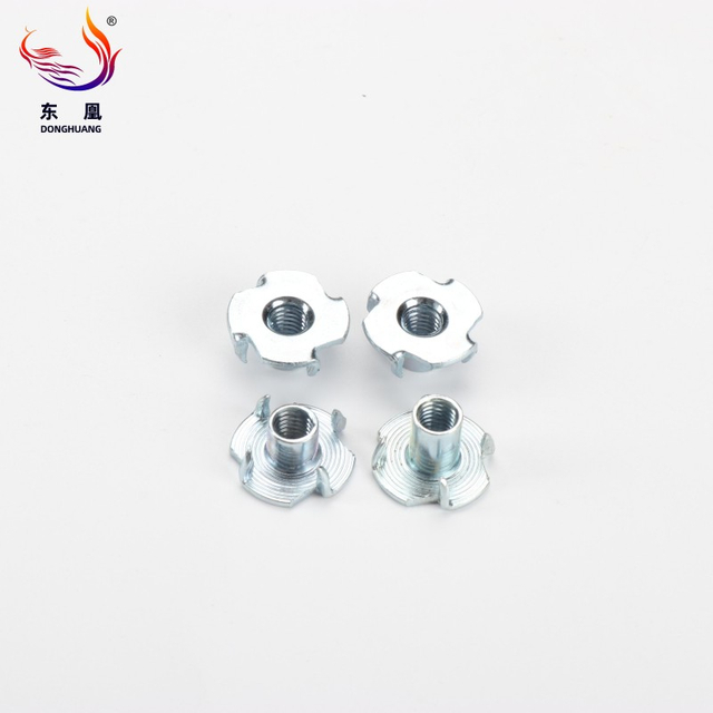 4 PRONGED Four Claws Furniture T-Nut Wood Zinc Plated Tee Nut