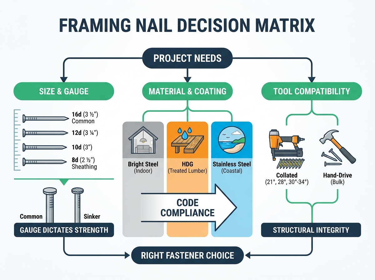framing nails material and coating guide