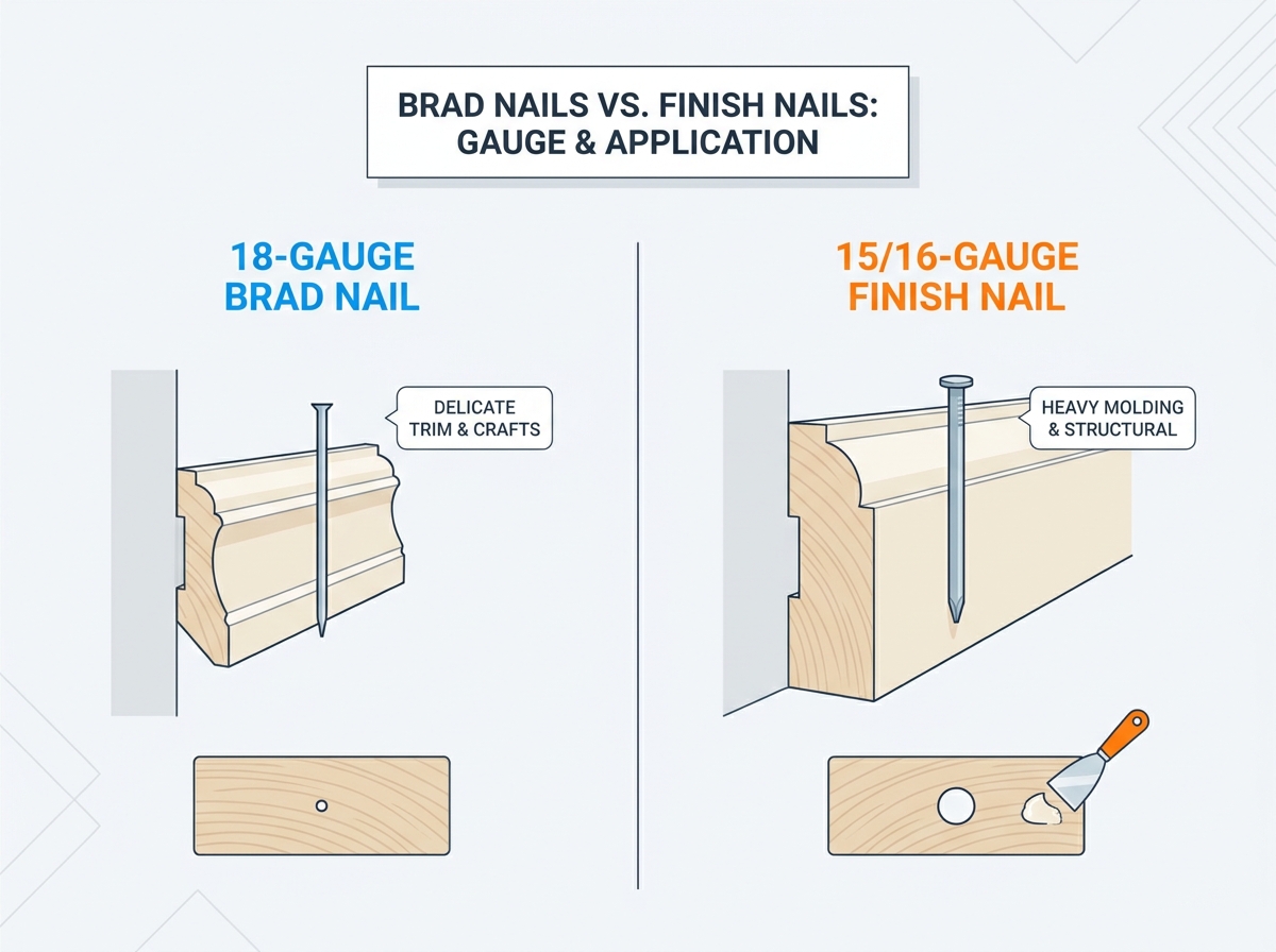 Brad nailer in use