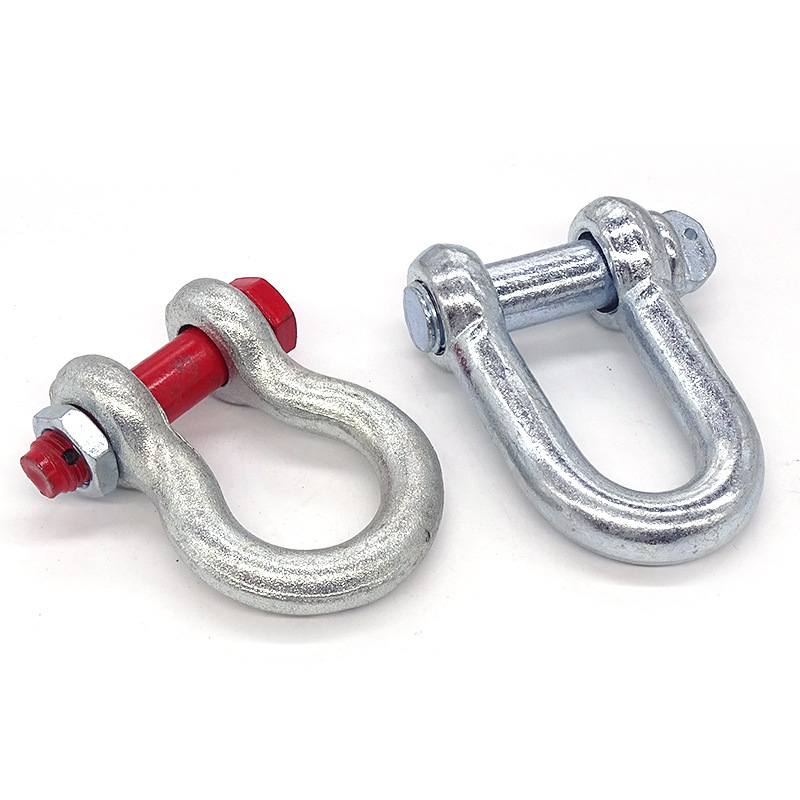 Grade 80 Alloy Steel Screw Pin Shackle with HDG coating for heavy marine and construction lifting