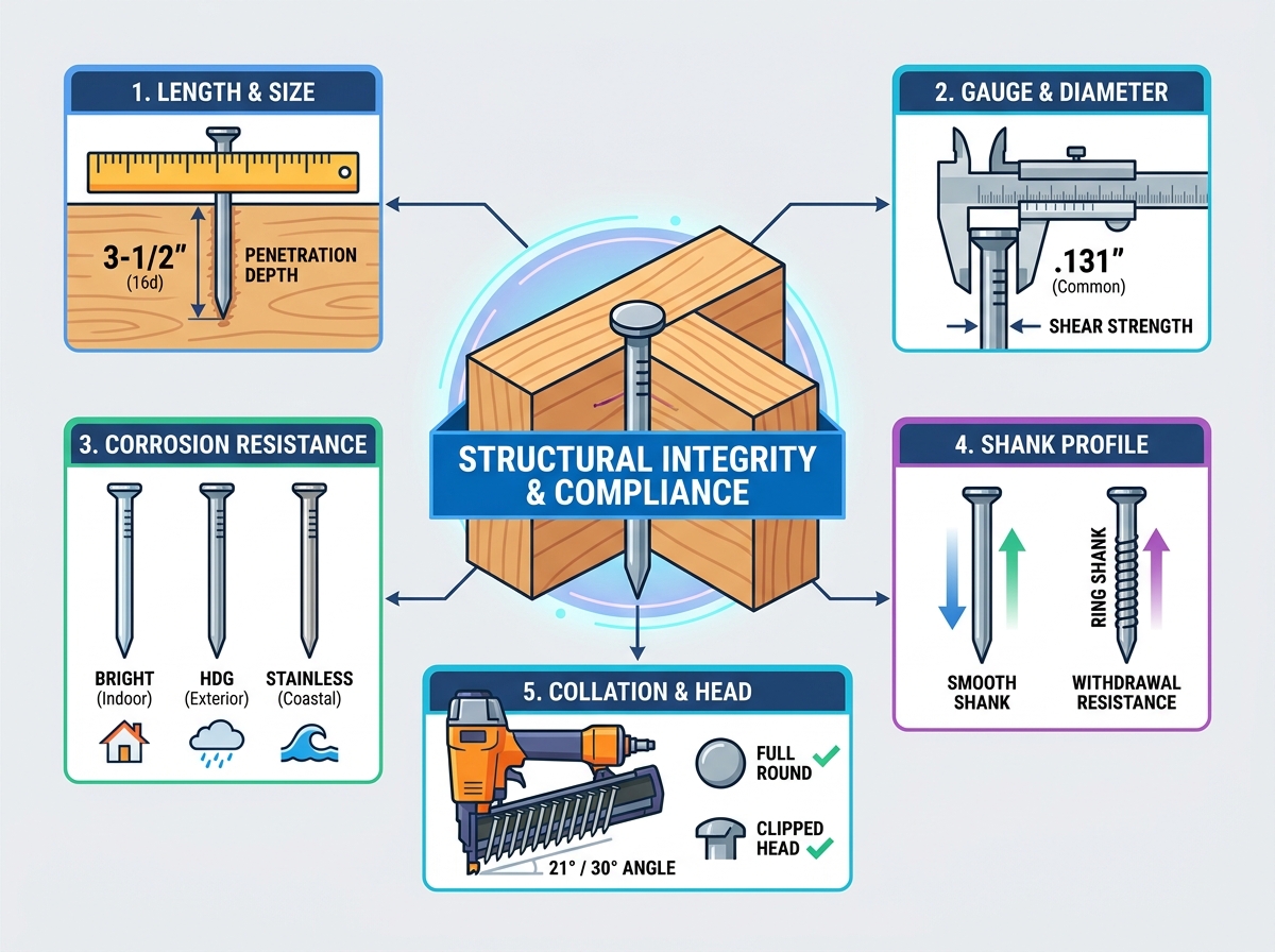 Framing nails specifications and coatings